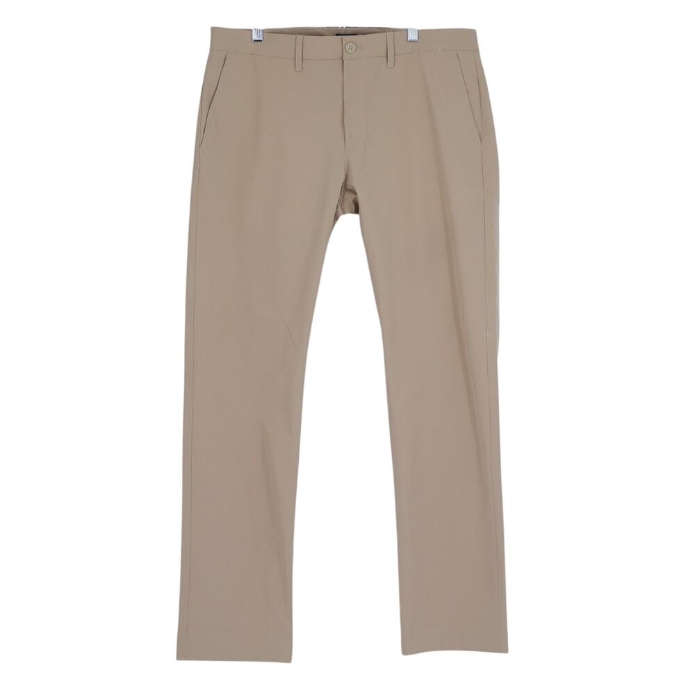 J. CREW Slim Fit Tech Chino Pants Dark Khaki Flex Zip Fly Mid Rise Men's 33X32